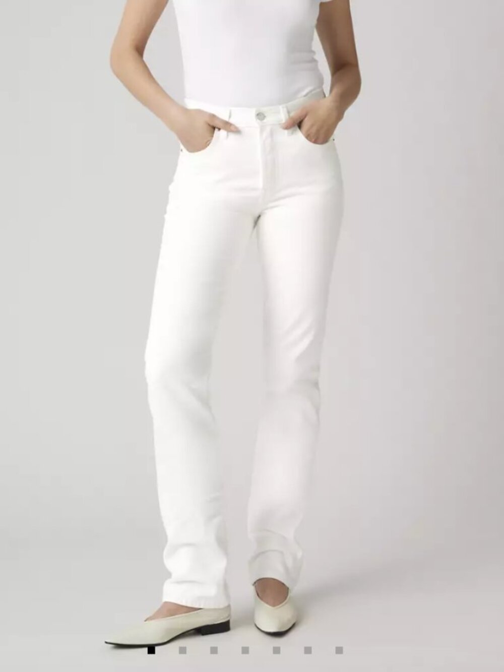 Levi's 501 Original Fit White Jeans Straight Leg Women Size 27